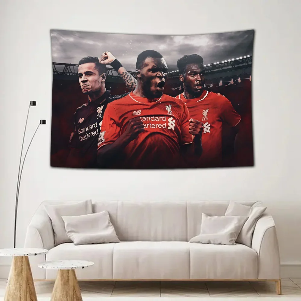 Football Luis Dorm Living Room Background Wallpaper Liverpools Tapestry Wall Art Hanging Cloth Accessorie Banner Flag Decoration