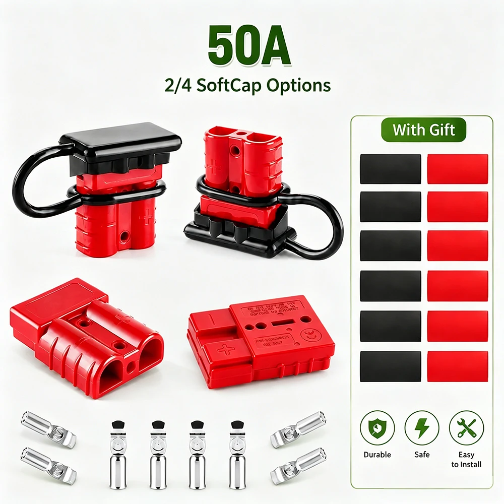 

2/4Pack 50A Wire Connector 12-36V Battery Quick Disconnect Connetor Plug for 6-12 AWG Cable Car ATV Winch