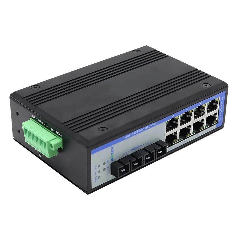 

UOTEK 1000M 8+2G Гигабитный неуправляемый Ethernet-коммутатор Встроенный буфер для хранения и вперед 8k UT-60208F-8T-2GSC-MNF