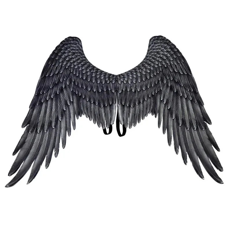 

3D Halloween Large Wings, Non-woven Fabric, Angel, Devil, Mardi Gras Theme Party for Adults, Black Large Wings Costume Accessori