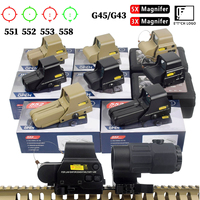 551 552 553 558 Red Green Dot Holographic Sight Scope Hunting Unity G43 G45 Scope 3X 5X Magnifier Riflescope Fit 20mm Rail Mount