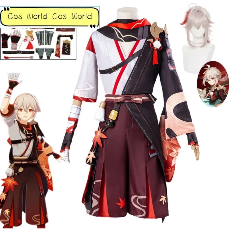 

Genshin Impact Kaedhara Kazuha Cosplay Kostum Karnaval Samurai Set Halloween Party Anime Show Clothing Complete Set