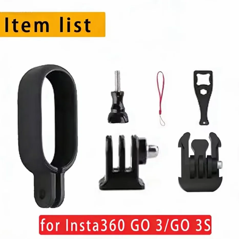

For Insta360 GO3/GO 3S Action Camera Mount Set - Vertical Horizontal Adapter Long Screw Heat Dissipation Bracket Protective Case