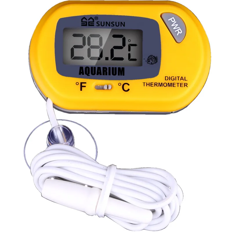 Fish Tank Digital Thermometer Waterproof LCD Temperature Sensor Gauge Submersible Water Temperature Meter with Suction Cup