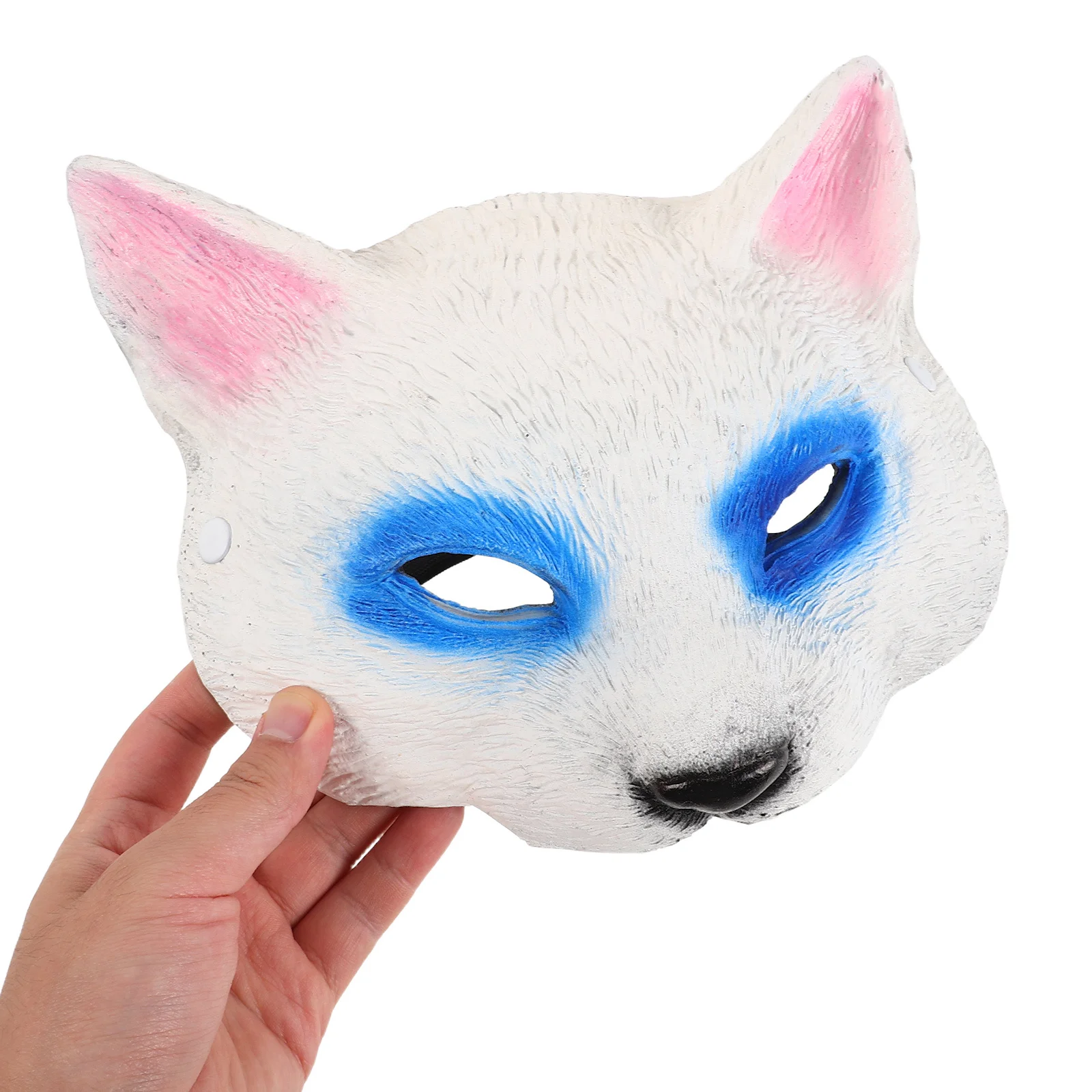 

Halloween Cat Mask Half Face Animal Masquerade Mask Cosplay Costume Party Dress-Up Accessories Novelty Props Realistic Cat Face