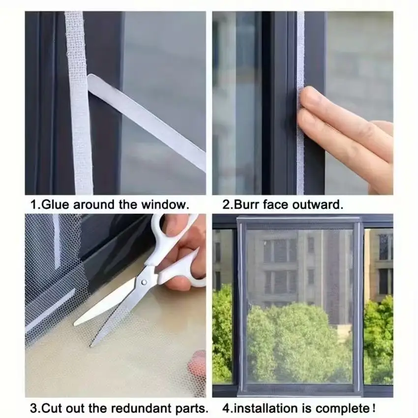 1pcs Self Adhesive Invisible Screens Summer Anti-mosquito and Insect Screens Simple Operation White Screens