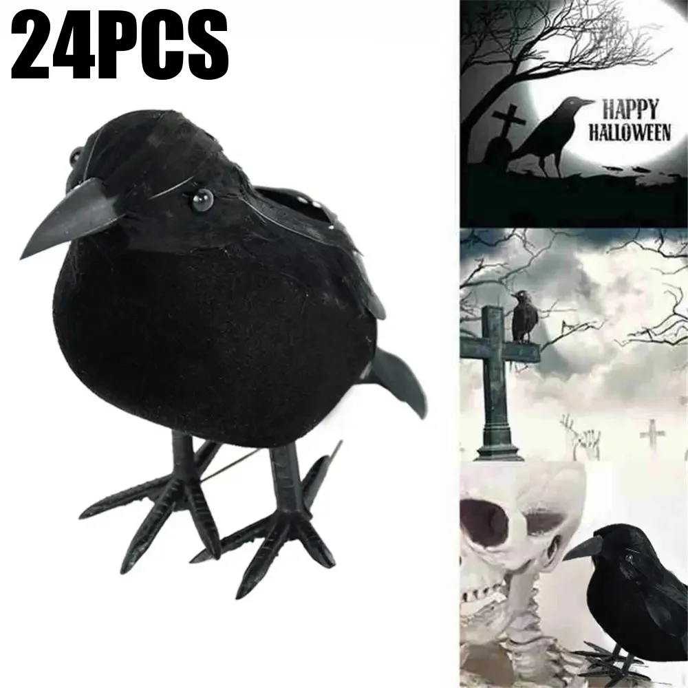 Halloween Decoracion Simulation Black Crow Raven Bird Repellent Pest Control Pigeon Repellent Garden Decoration Outdoor