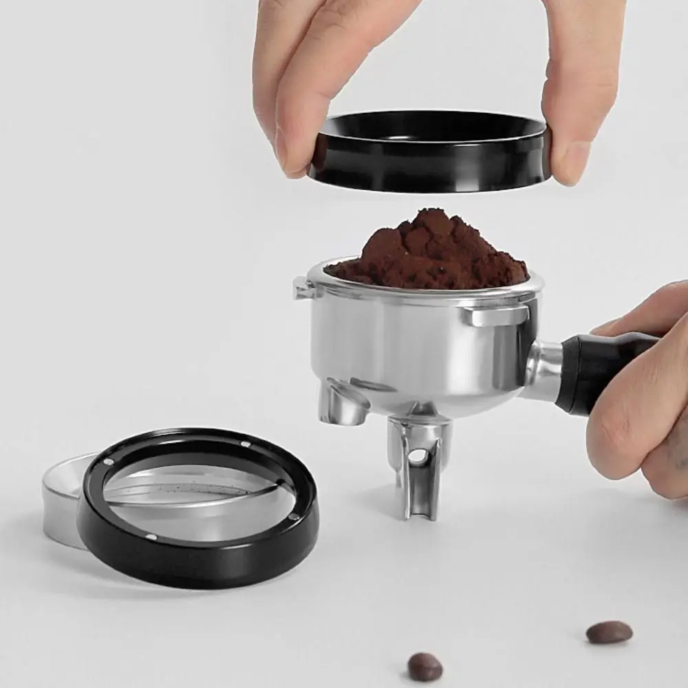 

51/53/58mm Coffee Dosing Ring Magnetic Aluminum Alloy Portafilter Coffee Catcher Ring External Fastening Design