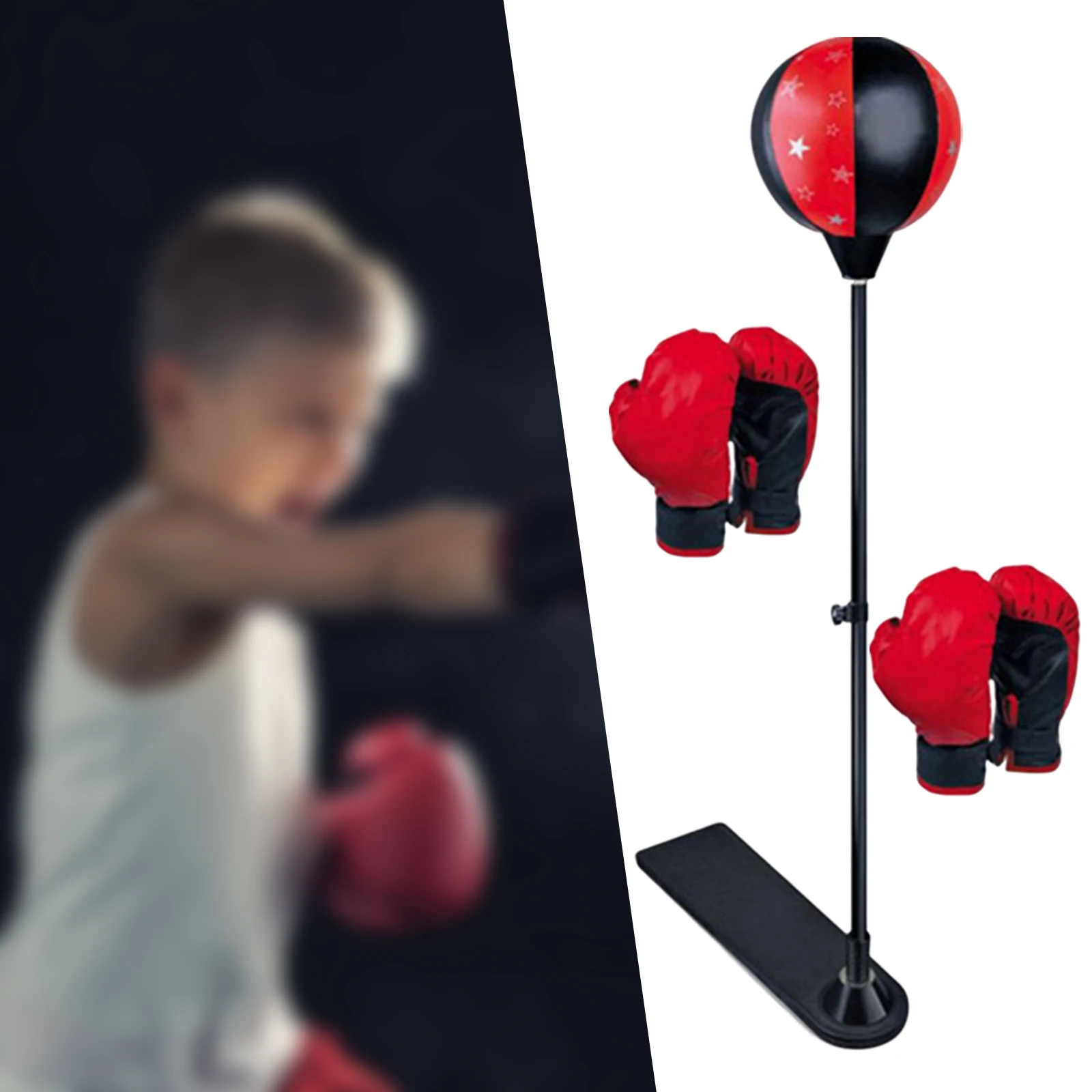 Punching Bag with Stand Adjustable Freestanding Gloves Sport for Home Gift Punching Ball With Stand For Kids Boxing Gloves