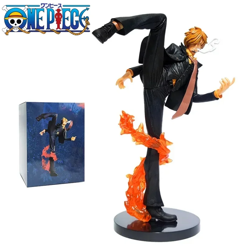 Sanji Black Leg Fire Battle Version figuras de acción coleccionables de PVC, One Piece, modelo de juguetes para niños, 25cm