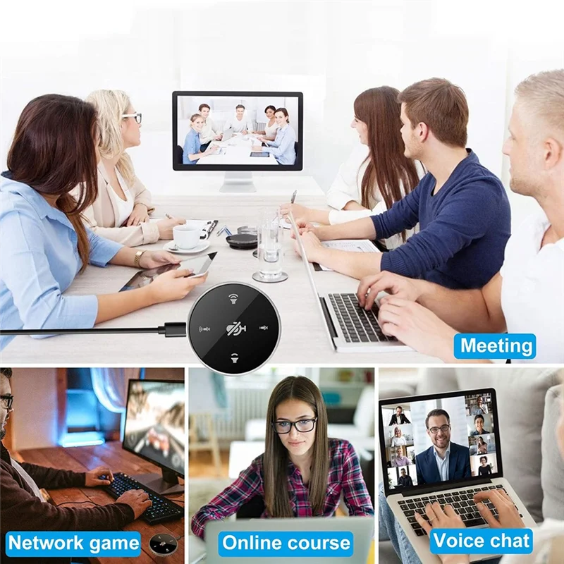 FFYY-USB Conference Microphone With Speaker, Laptop Computer Mic Omnidirectional, For Zoom Meetings,Voip Call