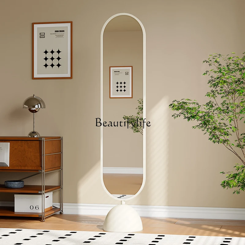 Cream wind floor hanger integrated mirror rotatable fitting mirror home living room dressing mirror