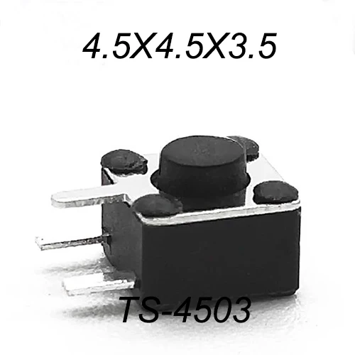 50PCS 4.5X4.5MM Side 3Pin H=3.5/3.8/4.0/4.3~12mm 12V Tiny Button Tact Switch 260GF Momentary Tactical Push Button Parts Repair