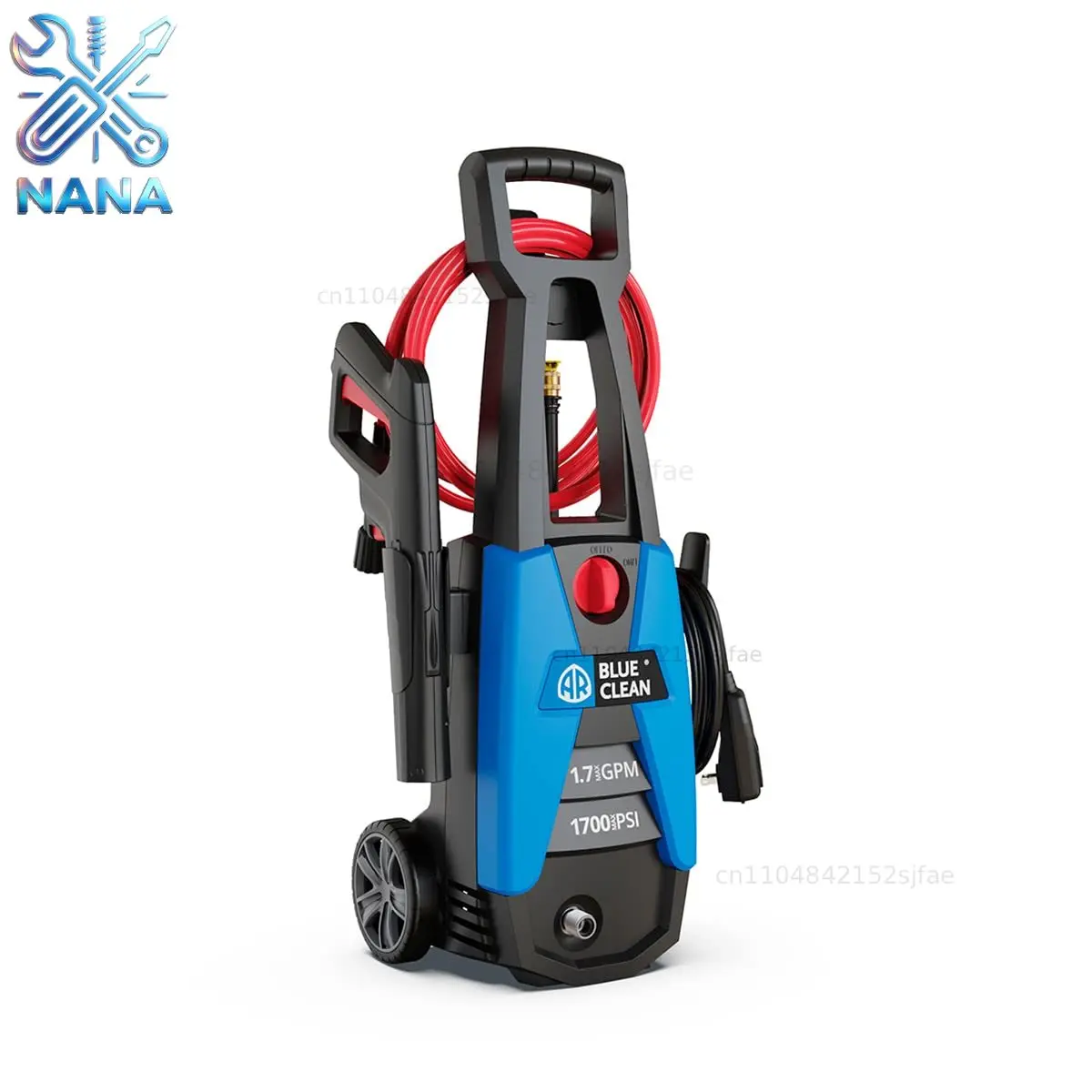 1700 PSI 1.7 GPM Electric Pressure Washer with Foam Cannon 15° Nozzle 25ft Hose Compact Handle Custom
