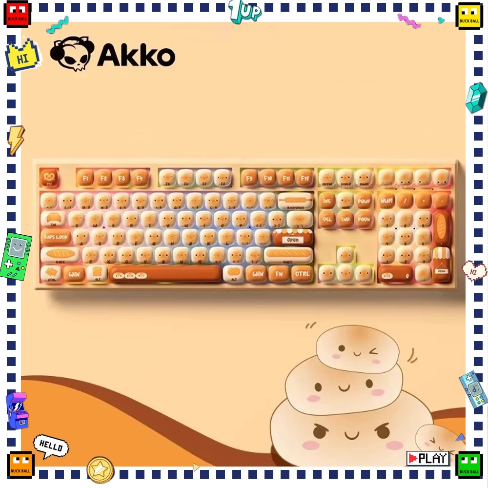 AKKO MG108B Mechanical Keyboard Three Mode Wireless Bluetoorh Keyboard Hot Swap RGB Customized Gaming Keyboards PC Accessories