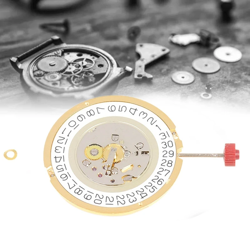 For RONDA Replacement Movement With Hour Wheel Spring 3 O'clock Calendar Two And A Half Hands Quartz Movement