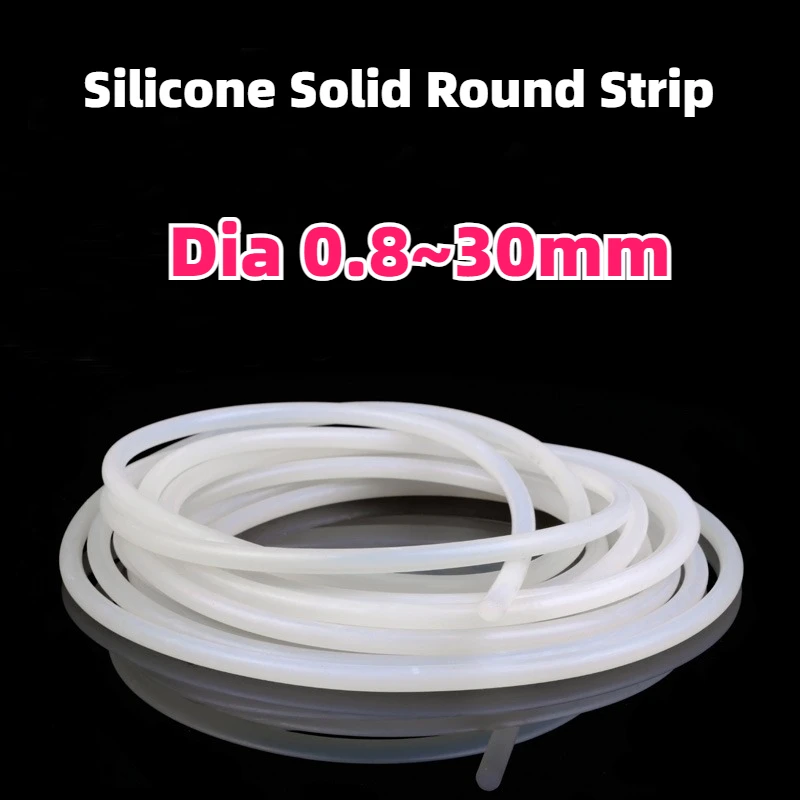 

Length 1Meter/5Meters/10Meters White Silicone Solid Round Strip Dia 0.8~30mm High-temperature Resistant Sealing Strip
