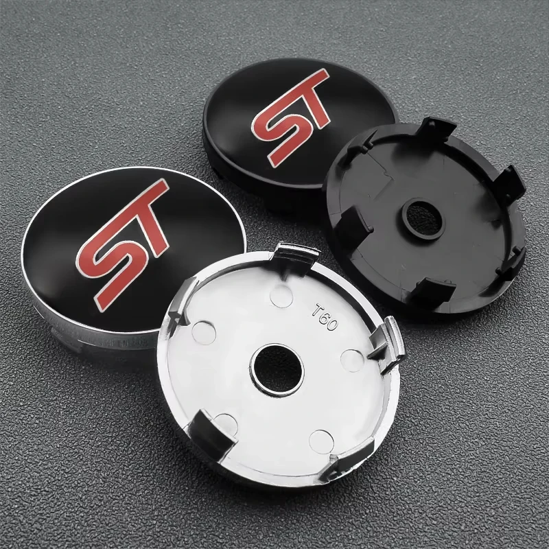 4Pcs 60mm Car ST Emblem Hub Center Cover Wheel Sticker for Ford fiesta Mercedes Benz volkswagen BMW audi Tesla FIAT KIA volvo