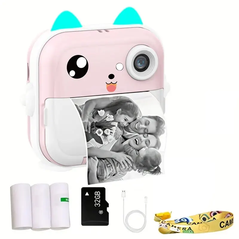 Mini-Foto drucker für iPhone/Android, Kinder Sofort druck kamera Kinder Video fotografie digitale Fotokamera Spielzeug Mini Thermal