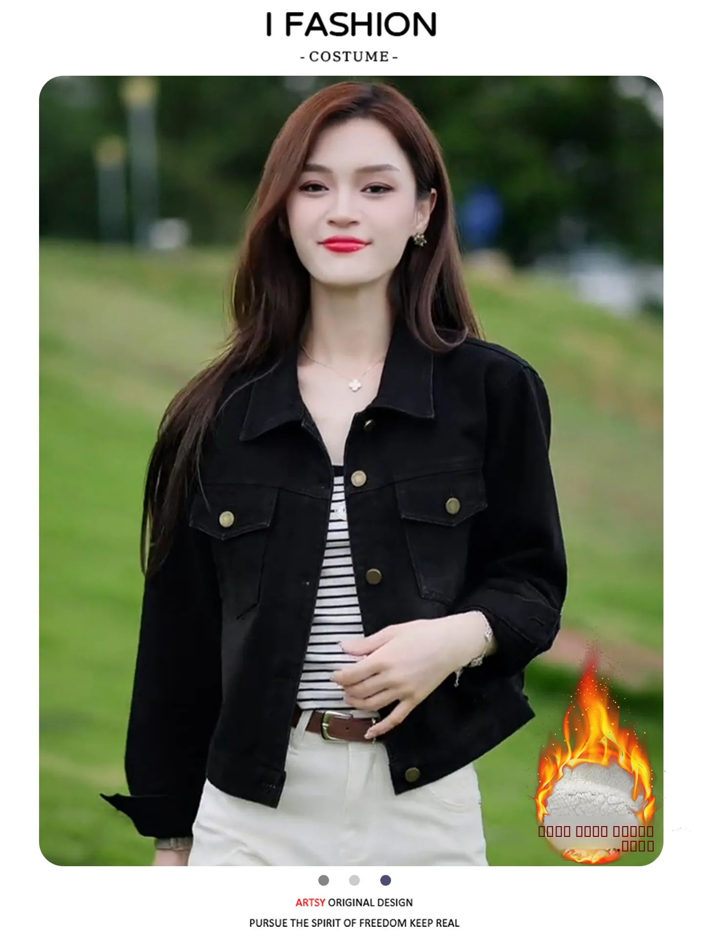 

Женская утепленная джинсовая куртка Ele ort с флисовой подкладкой в ретро-стиле, модная верхняя одежда для осени и зимы, женское пальто