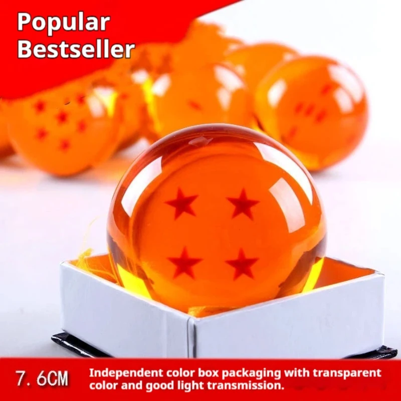 

Bandai Shenron Summoning Wish Ball 7.6CM Large Size 3D Star Embossed Anime Peripheral Collectible Gift Box For Anime Fans