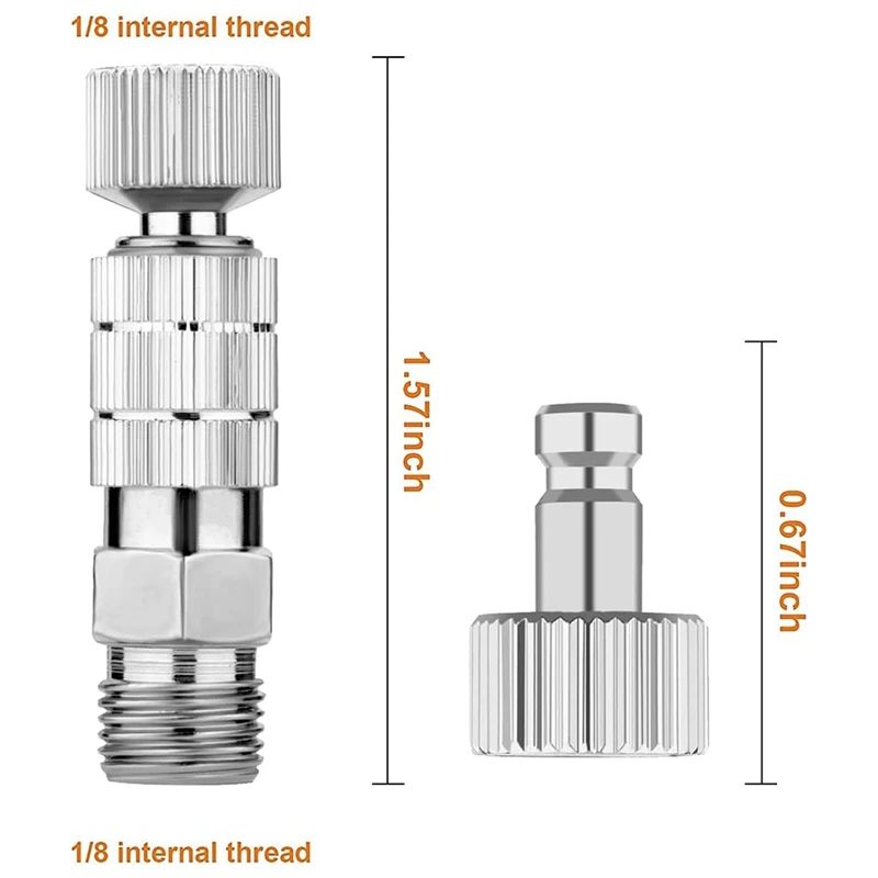 ABRW Airbrush Quick Disconnect Coupler Release Fitting Adapter Kit 5 Pcs 1/8inch Female Connectors 1 Male Adaptor