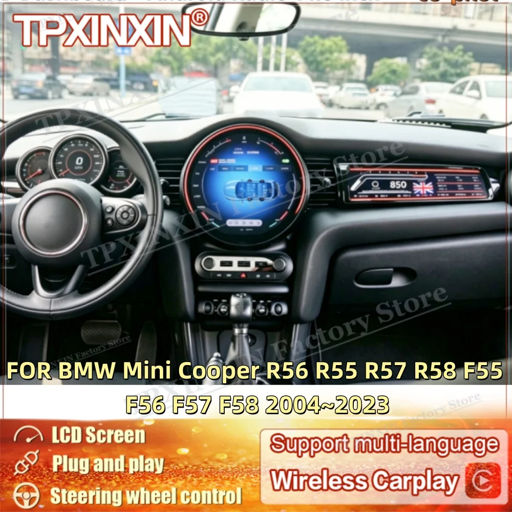 For BMW Mini Cooper R56 R55 R57 R58 F55 F56 F57 F58 2004~2023 Digital LCD Virtual Cluster Cockpit Dashboard Panel Speed Meters