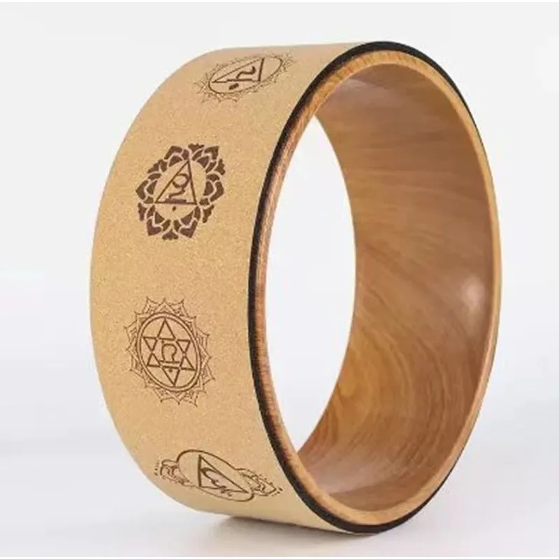 Modern Latest Custom-Made Premium Cork Yoga Wheel for Advanced Poses Core Strength Balance Exercise Home Gym Equipment