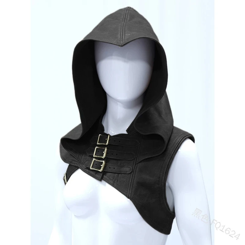 Mittelalterlichen Männer kostüme Zubehör Viking Warrior Aristocrat Assassins Ritter Schal Cape Frauen Renaissance Cosplay Mit Kapuze Rüstung