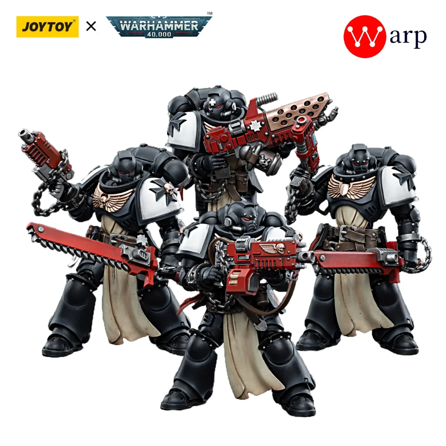 

JOYTOY Warhammer 40k 1/18 Action Figures Black Templars Army Primaris Crusader Squad Anime Military Model For Gift Dorm Decor