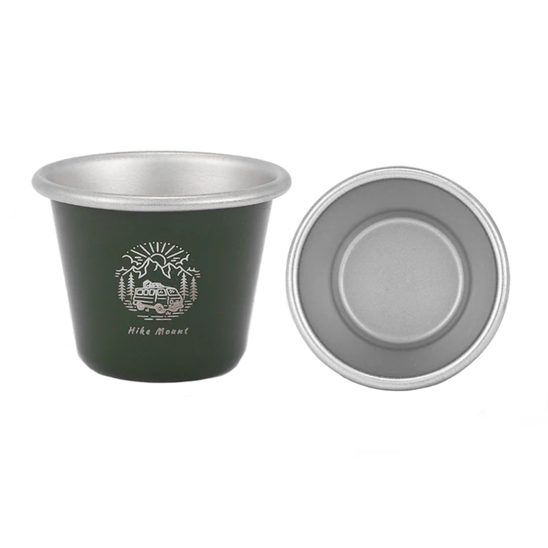 304 Stainless Steel Camping Cup Set, Outdoor, Hiking, Picnic, Water, Tea, Beer, Coffee, Milk, BBQ, Tumblers, Drinking Cup, 350 m