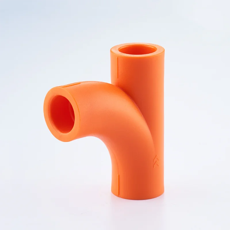 

Orange PPR water pipe hot melt connection fittings, equal diameter parallel water tee (set of 5)