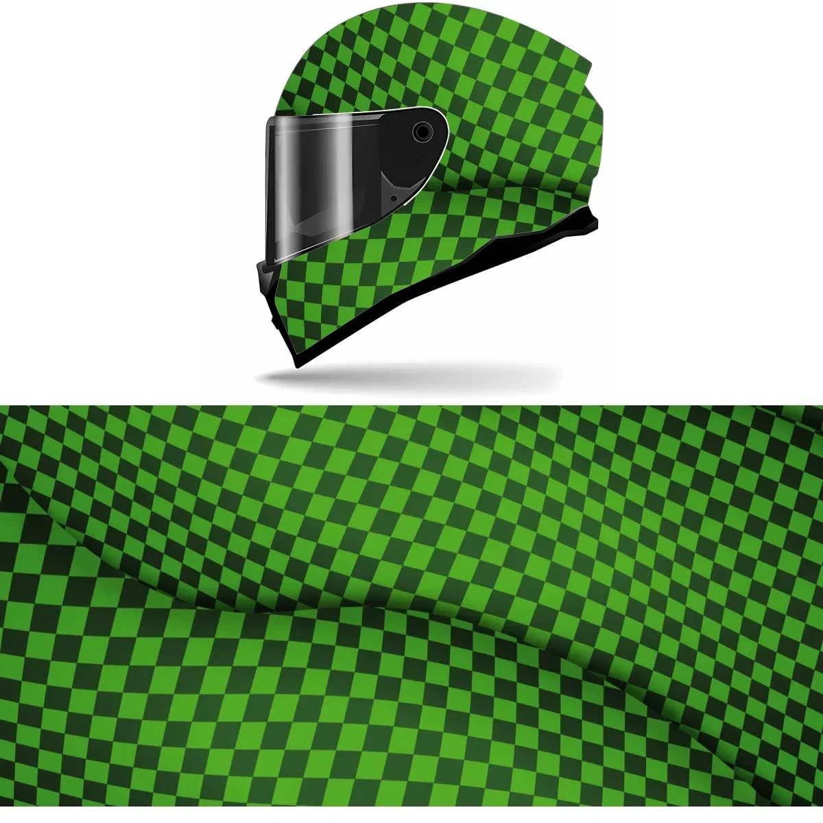 

Racing Plaid Design Full Helmet Wrap Sticker Motorcycle Helmet Racing Graphic Decal Vinyl Wrap Helmet Decor Sticker