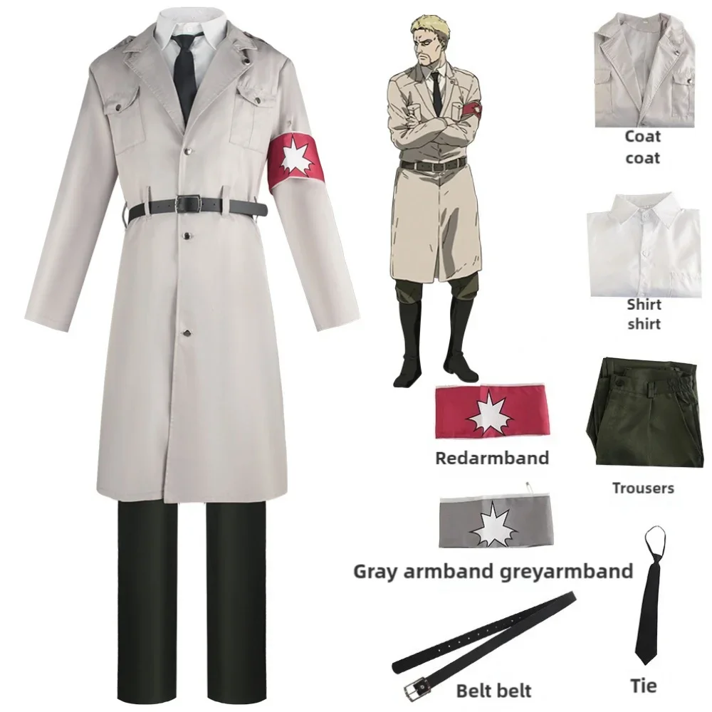 

Attack on Titan Shingeki No Kyojin Cospaly Costume Marley Military Officer Scout Regiment Levi Eren Coat Suit For Men Women