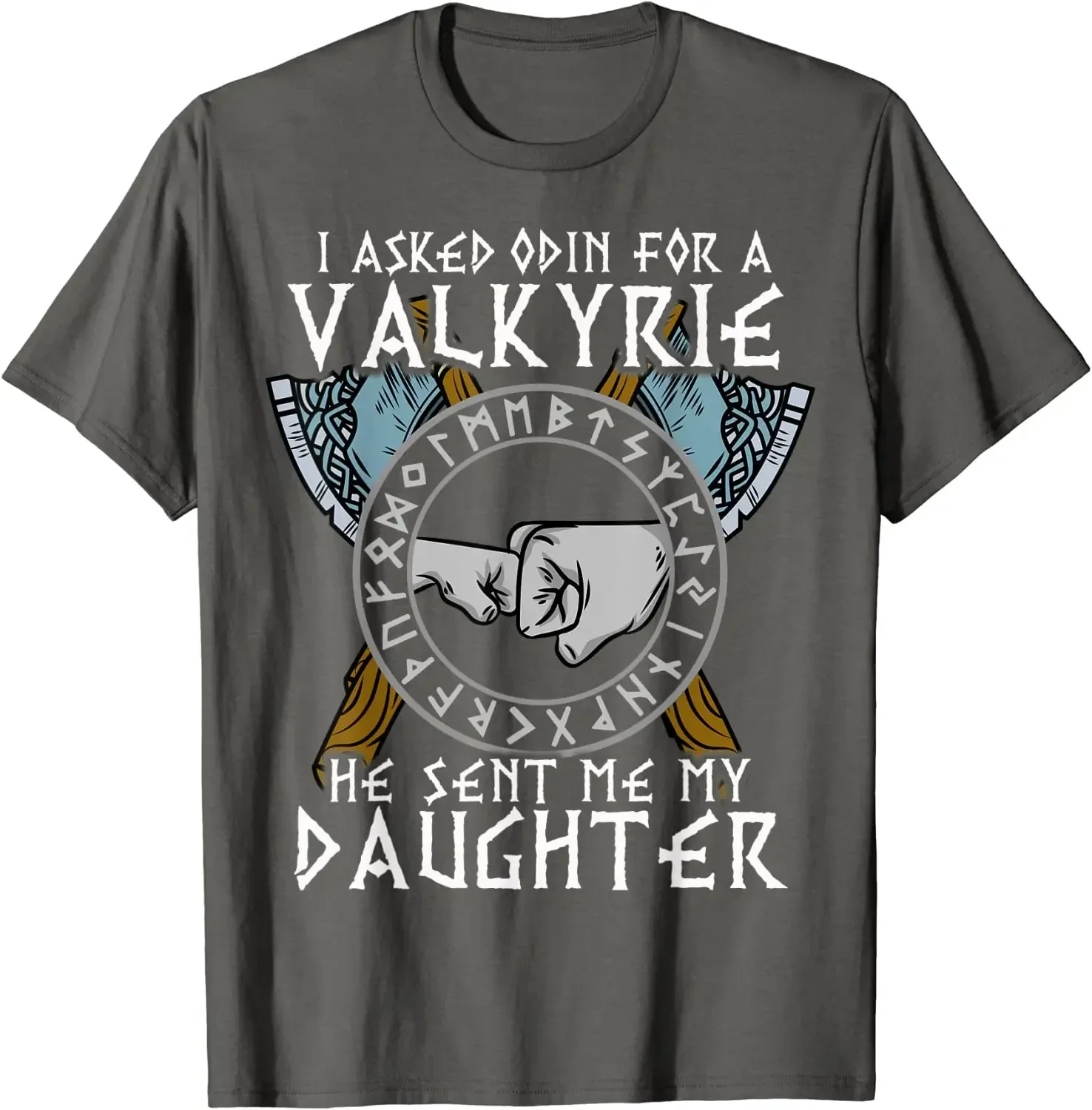 Odin Valkyrie My Daughter Family Father's Day Gift T-Shirt 100% Cotton O-Neck Summer Short Sleeve Casual Mens T-shirt
