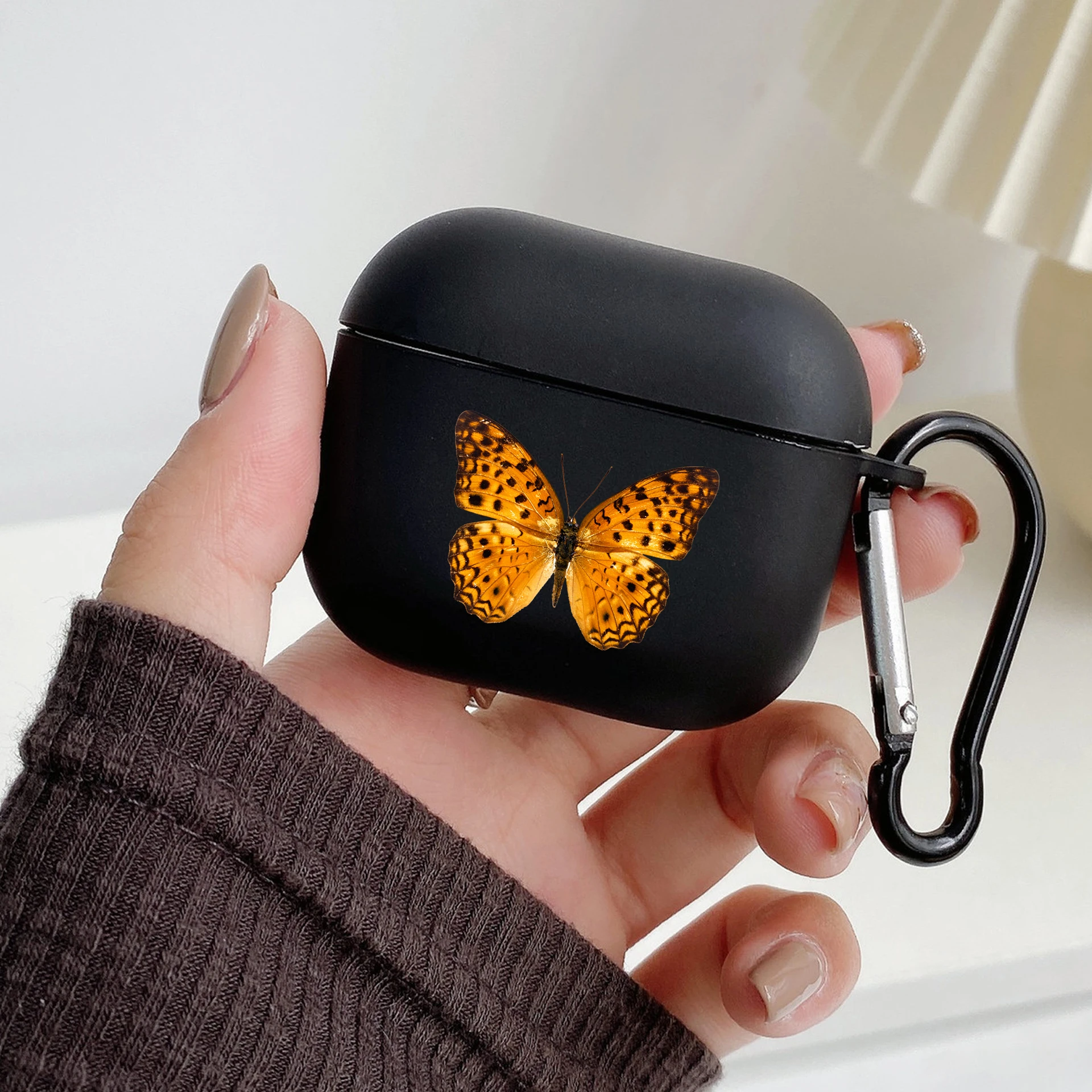 Earphone Case For Airpods 4 3 2 1 Pro3 Pro2 Shockproof With Keychain Cute Butterfly Collection Fashion For Airpods 4 Cover