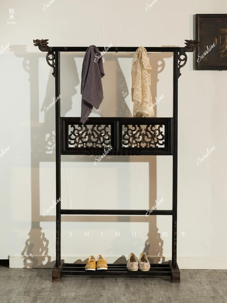

Floor-to-ceiling clothes, coat rack, drying clothes, solid wood, Chinese antique and old-fashioned FT