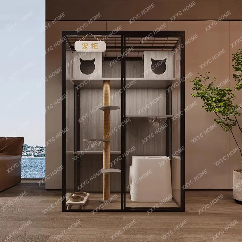 

Кошачья вилла DD Cat: роскошный домик-клетка для кошек, панорамная стеклянная клетка-гнездо, не занимающая много места.