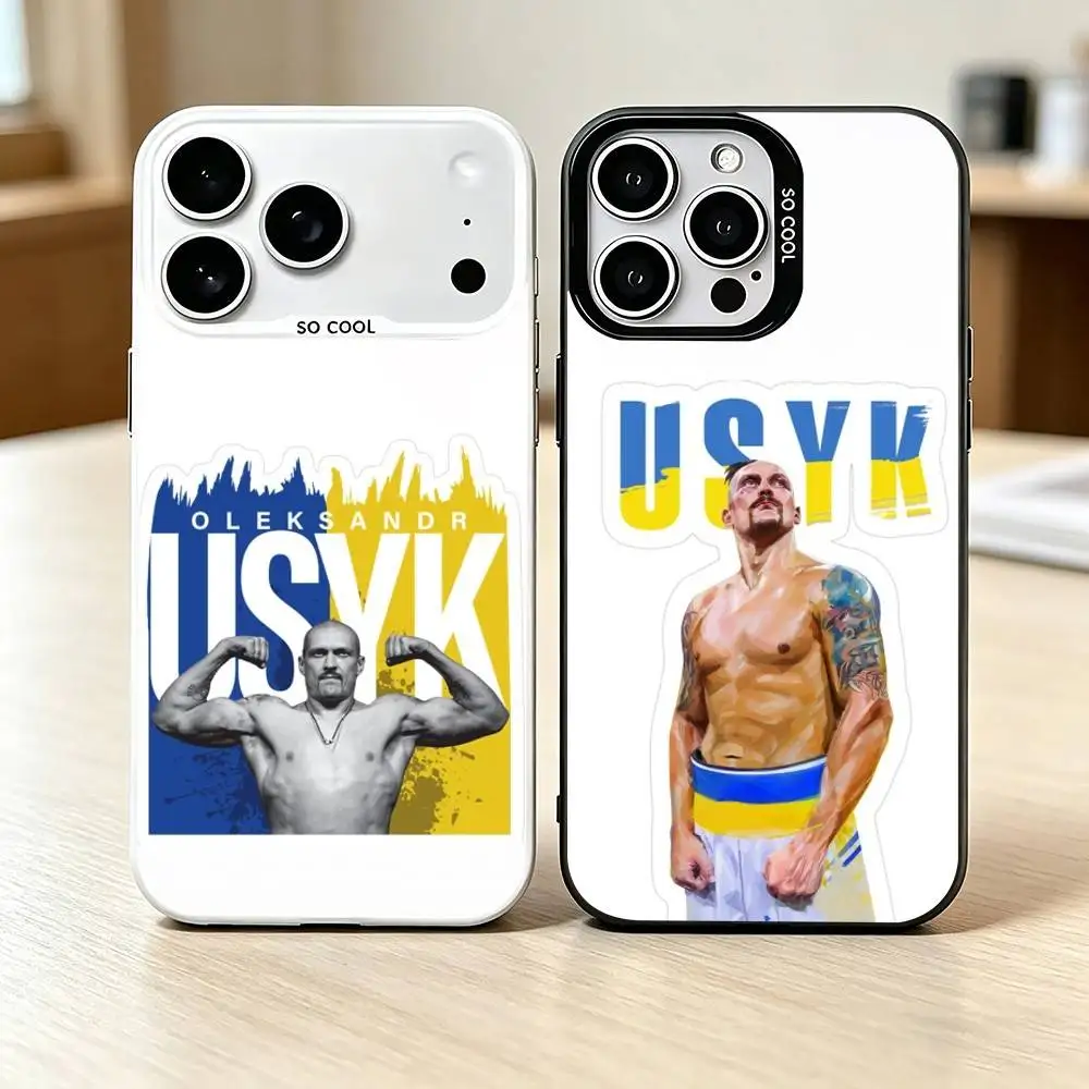 

B-Boxer O-Oleksandr Usyk-k Phone Case For iPhone 17,16,15,14,13,12,11 Plus,Pro Max,XS,Colorful Silver Black Cover