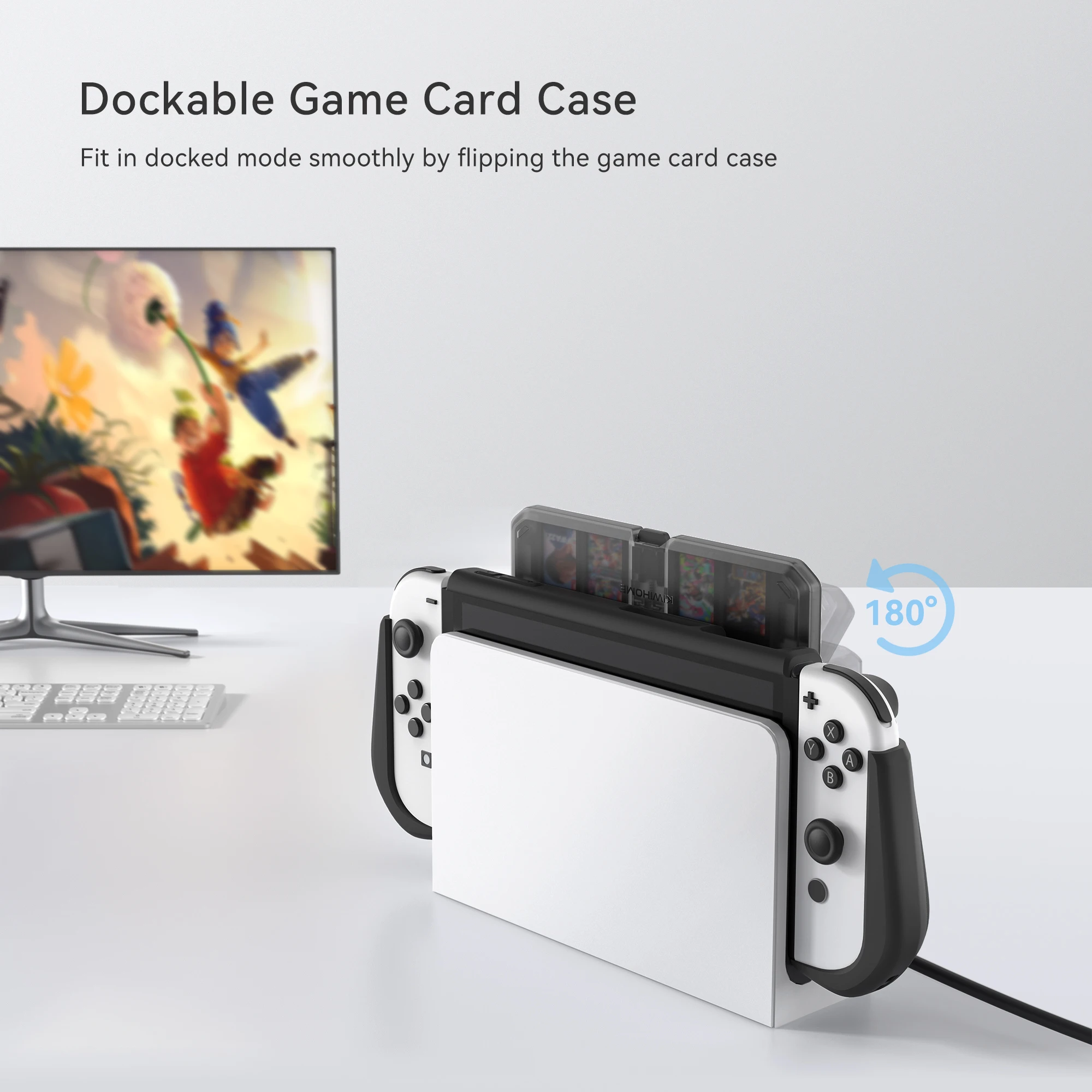 KIWIHOME Dockable Case for Nintendo Switch OLED Accessories Shock Resistance Hollow Design Cover for Nintendo Switch Case