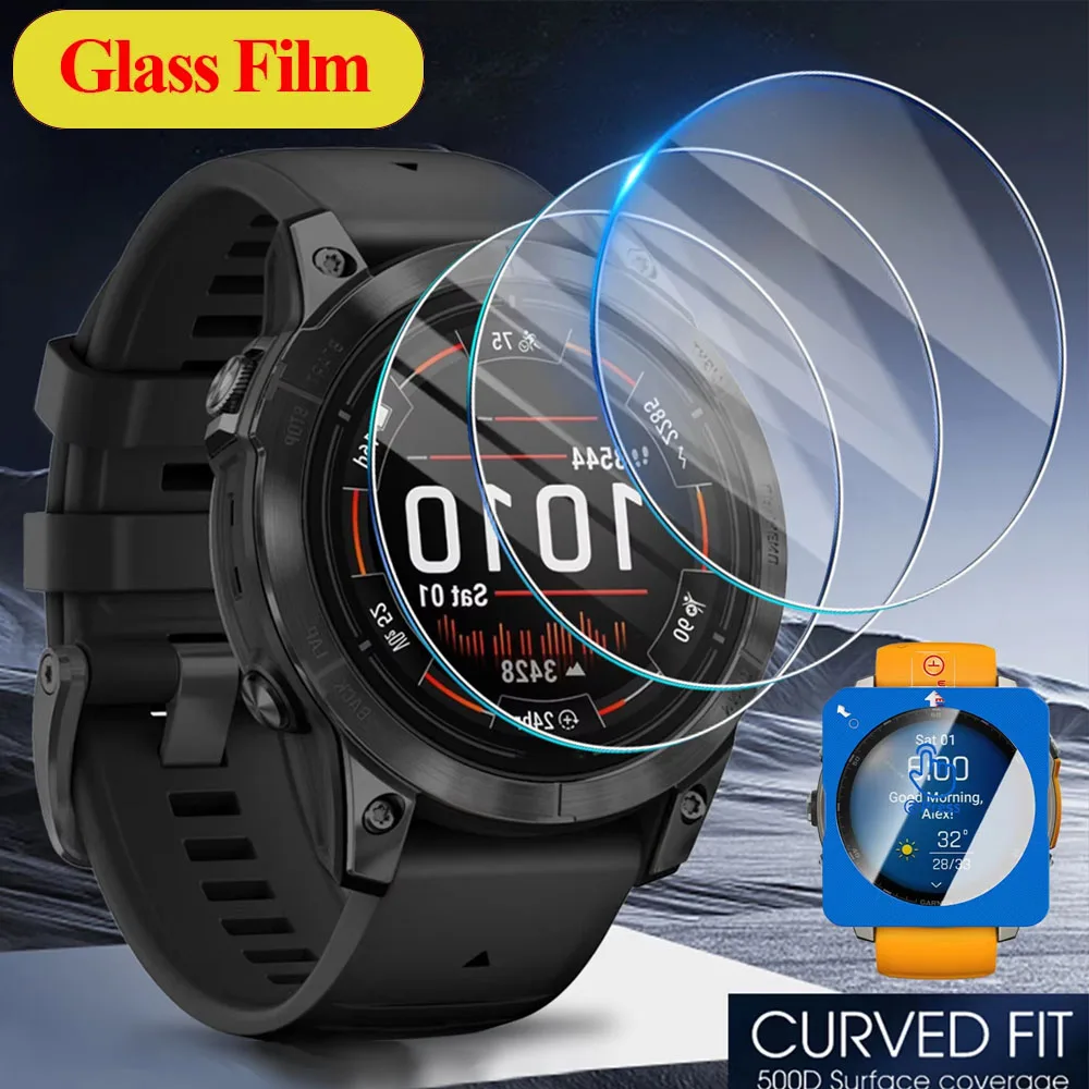 HD Tempered Glass Film For Garmin Fenix 8 7 Tactix 8 Quatix 8 Screen Protector Glass Film Forerunner 970 965 570 55 Active 6 5