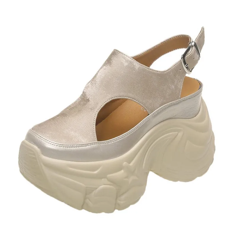 

Сандалии на платформе на очень высоком каблуке 2024, женская обувь, летние шлепанцы, новинка, обувь на массивном каблуке с открытой пяткой, модельерские туфли-лодочки Mujer