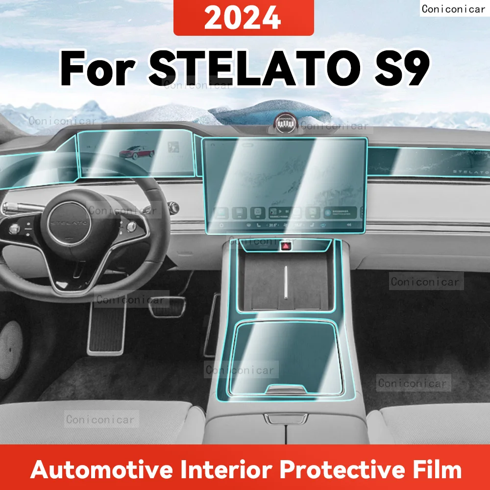 

TPU For STELATO S9 2024 Transparent Protective Film Car Interior Central Control Navigation Panel Accessories Sticker