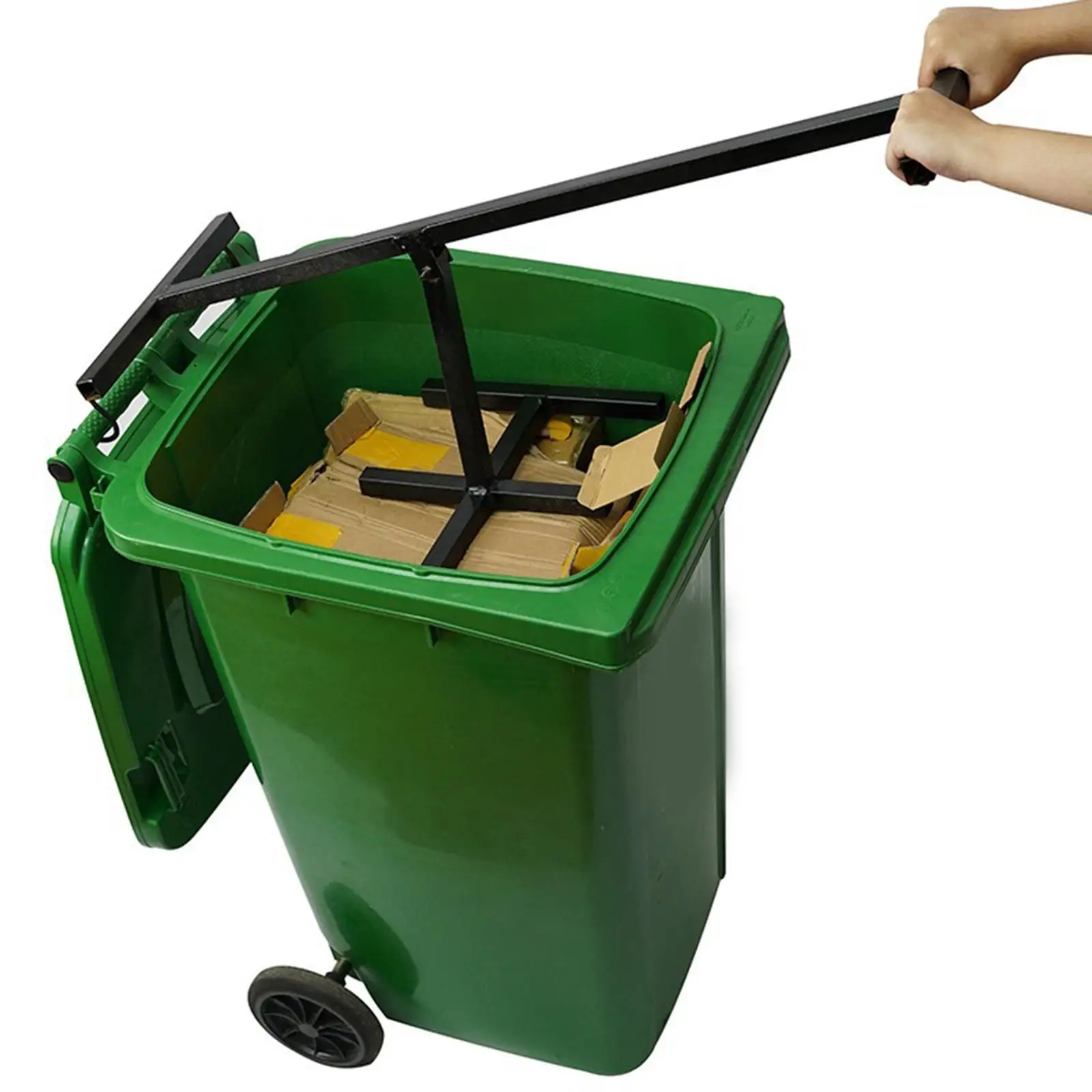 Manual Trash Compactor Tool Waste Bin Compactor Outdoor Dustbin Outdoor Waste Compression Device Touchless Trash Bin Compactor