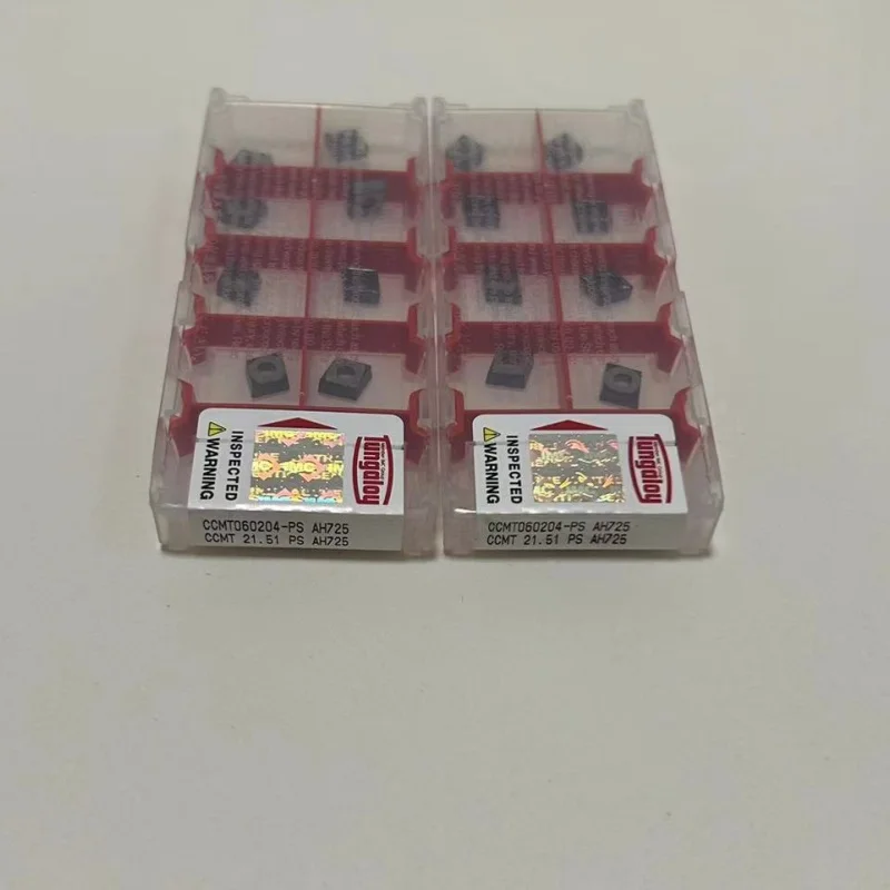 Tungaloy-carbide Insere Ferramentas de Corte Ccmt060202-ps Ah725 Ccmt060204-ps Ah725 Ccmt060208-ps Ah725 Ferramenta de Torneamento 10 Pcs