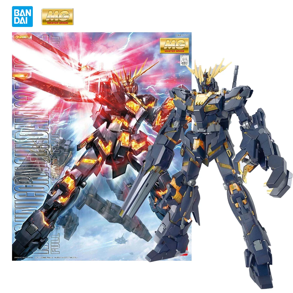 

Bandai оригинальный Gundam MG 1/100 Единорог Banshee Сборная модель комплект передвижной коллекционный робот игрушки Детский подарок для мальчиков