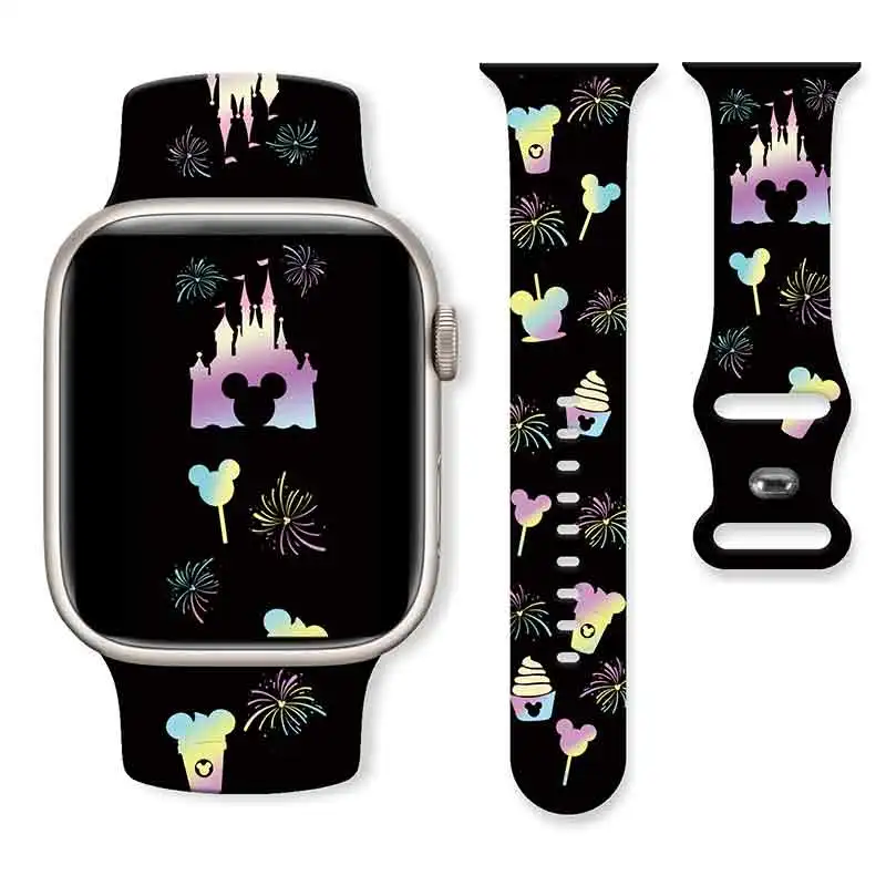 

Disney Series Printed Watch Strap Suitable For Apple Watch 11/10/9/8 Band Silicone Strap Replaceable iWatch 46mm/44mm/42mm/41mm