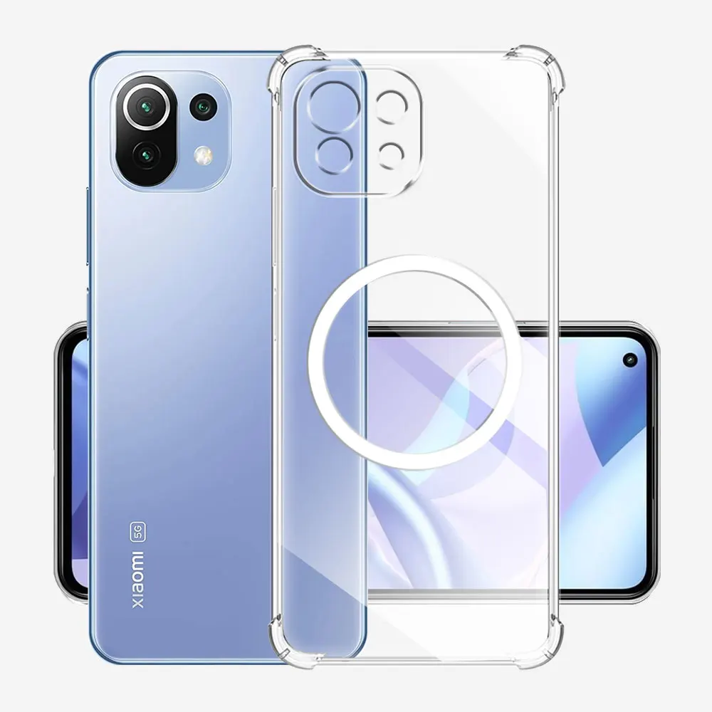 For Xiaomi Mi 11 Lite NE 11i 11X 11T Pro Case With Magnetic Sticker Soft Silicone Phone Case Mi 11X Pro Shockproof Clear Cover view 3