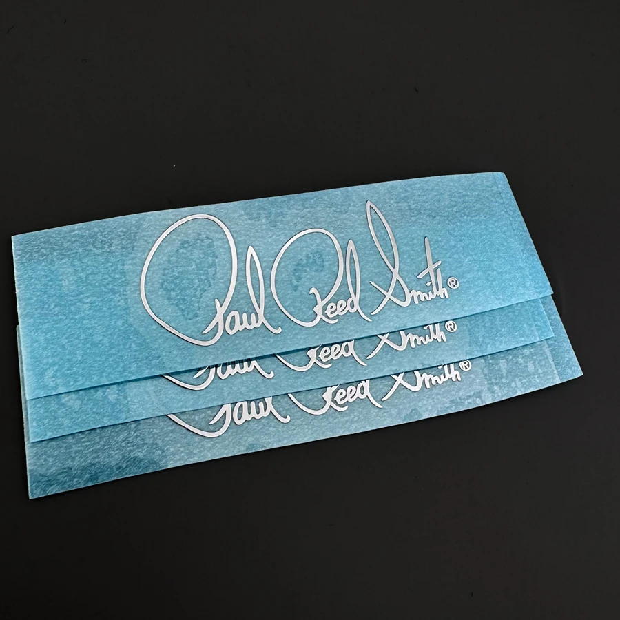 3 قطع ملصق لاصق بشعار جيتار معدني فضي جاف لجبيل جيتار PRS