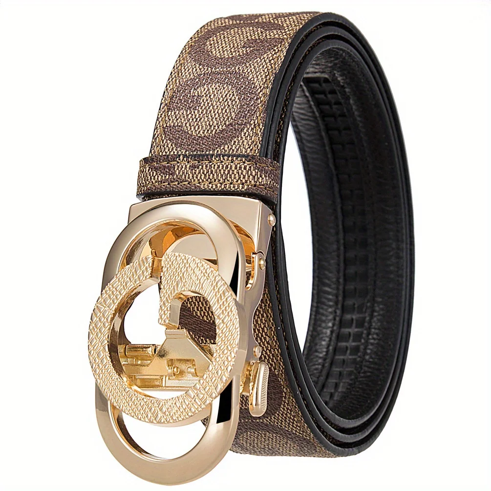 

POYYAS Stylish Metal Buckle Men Belt for Women Printed Letter Animal Alloy G Buckle - Fashion Daily Decoration Jeans Belt - Fashion Letter G Pattern Design Perfect Accessory for Business and Casual Belt
